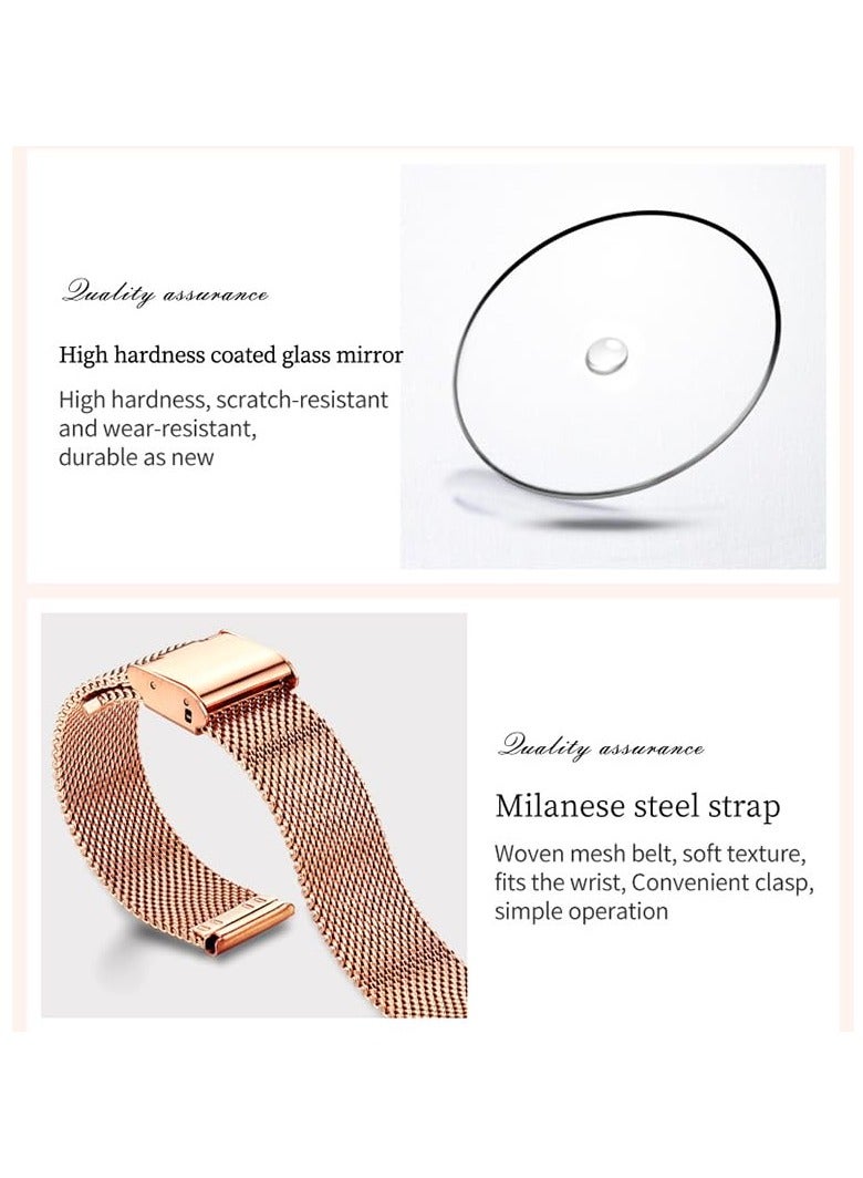 OLEVS Women's Watch Luxury Dress Rose Gold Women Slim Thin Lightweight Watch Stainless Steel Mesh Watches Fashion Waterproof Ladies Wrist Watch Black White Blue Face,Adjustable Bracelet - Image 5