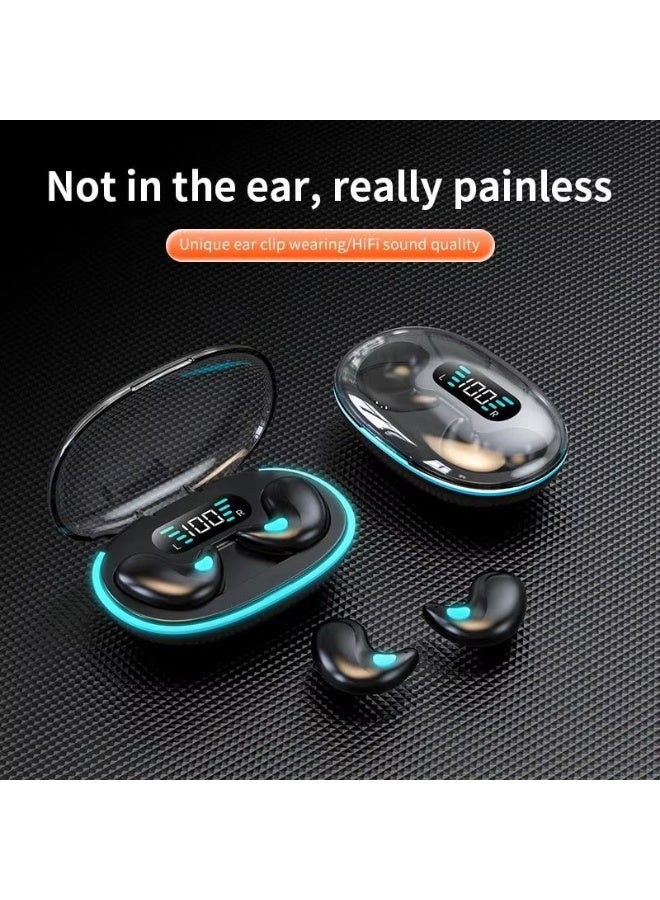 Bluetooth Wireless Headphones Mini Sleeping Ear Hooks Bass Noise Reduction Earbuds HiFi Stereo Headsets with Mic HD Call Waterproof - Image 3