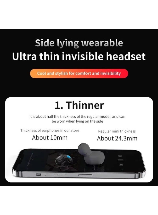 Bluetooth Wireless Headphones Mini Sleeping Ear Hooks Bass Noise Reduction Earbuds HiFi Stereo Headsets with Mic HD Call Waterproof - Image 5