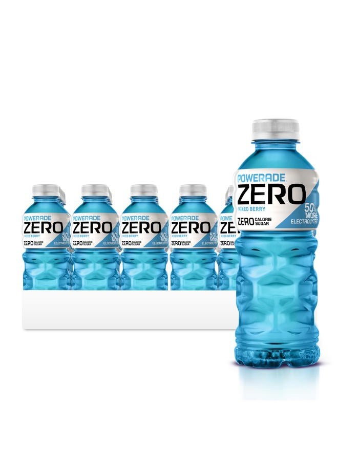 Powerade مشروب رياضي بنكهة التوت المختلط معزّز بالإلكتروليتات خالي من السكر، 20 أونصة (عبوة من 24) - Image 1
