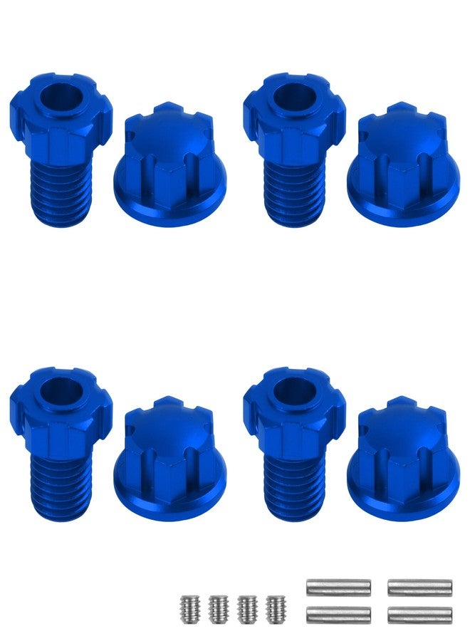 Vgoohobby Aluminum 17mm Splined Wheel Hubs Adapter & Nuts #8654 Compatible with Traxxas 1/10 E-Revo 2.0 Maxx & 1/8 Sledge RC Car (Blue) - Image 2