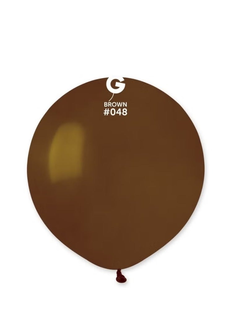 Gemar 19" Standard Brown Latex Balloon 10Ct - Image 1