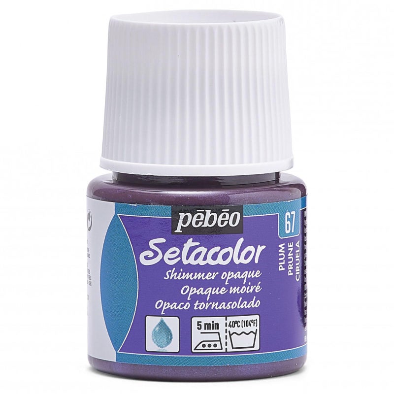 Pebeo Setacolor Opaque Fabric Paint 45-Milliliter Bottle, Shimmer Plum,Shimmer Plum