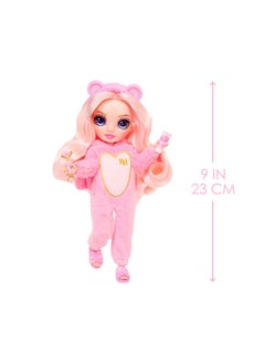RAINBOW HIGH Jr High Pj Party - Bella, Pink 9" Posable Fashion Doll With Soft Onesie, Slippers, Fun Play Accessories, Great Toy Gift For Girls Kids Ages 4-12 Years  - Image 3
