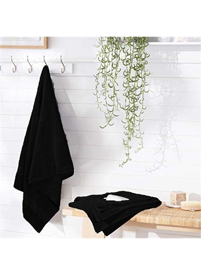 GLAMBURG Premium Cotton 4 Pack Bath Towel Set - 100% Pure Cotton - 4 Bath Towels 27x54 - Ideal for Everyday use - Ultra Soft & Highly Absorbent - Black - Image 2