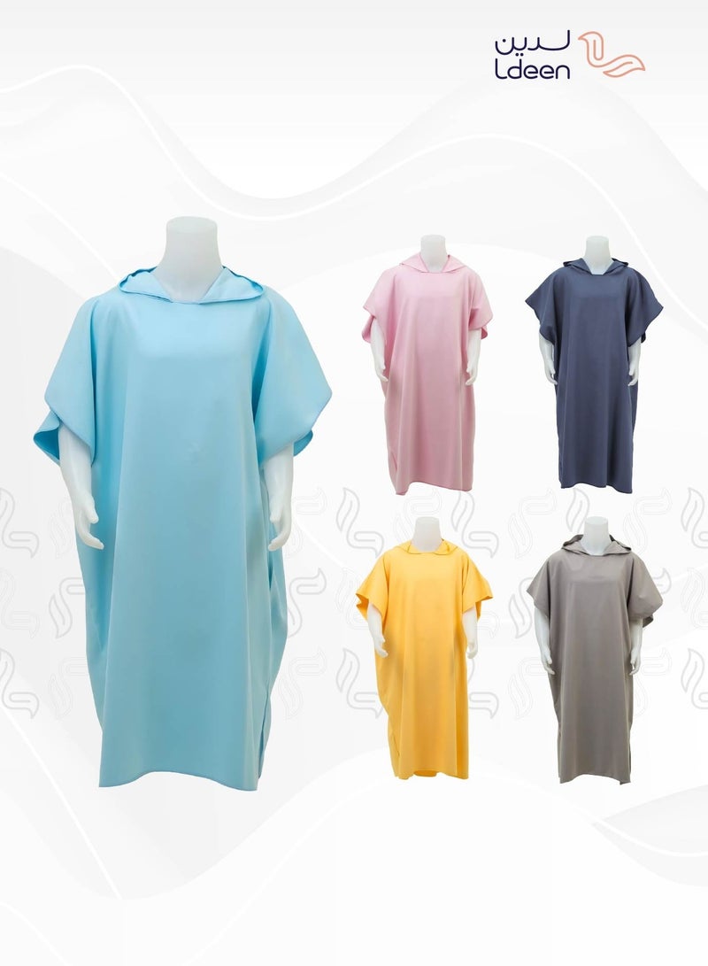 لدين روب مطوّر مصنوع من الألياف الدقيقة (مايكروفايبر) فائق الامتصاص مع ميزة الجفاف السريع بعد الاستخدام بتصميم أنيق وحجم مناسب مغلّف في حقيبة أنيقة ليكون رفيقك في كل وقت. - Image 5