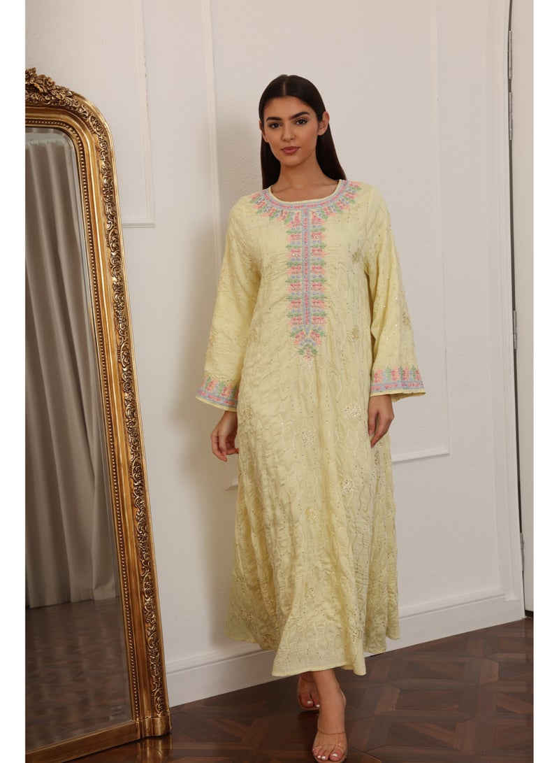 اكسا جلابية بتلات IK1100 اصفر - Image 1