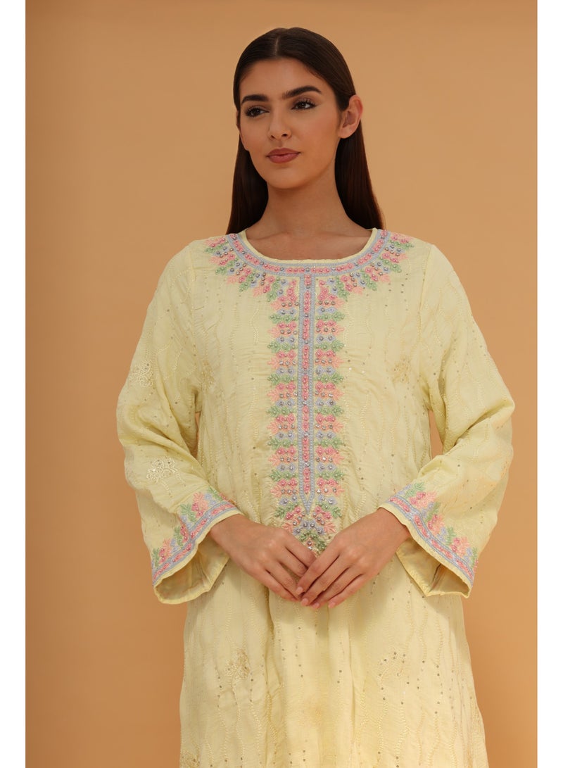 اكسا جلابية بتلات IK1100 اصفر - Image 2