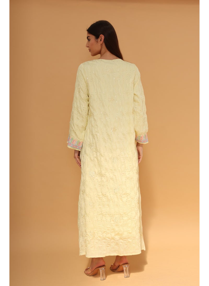 اكسا جلابية بتلات IK1100 اصفر - Image 4