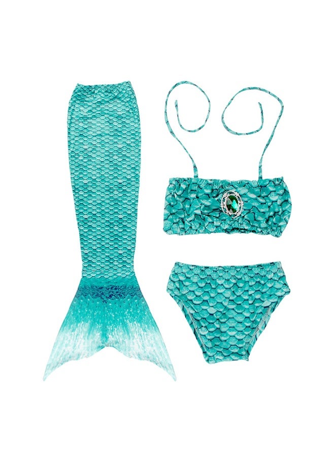 NIBEMINENT Children's mermaid swimsuit tail, children's bikini set, girls' baby swimming clothes, and flippers can be worn - Image 1
