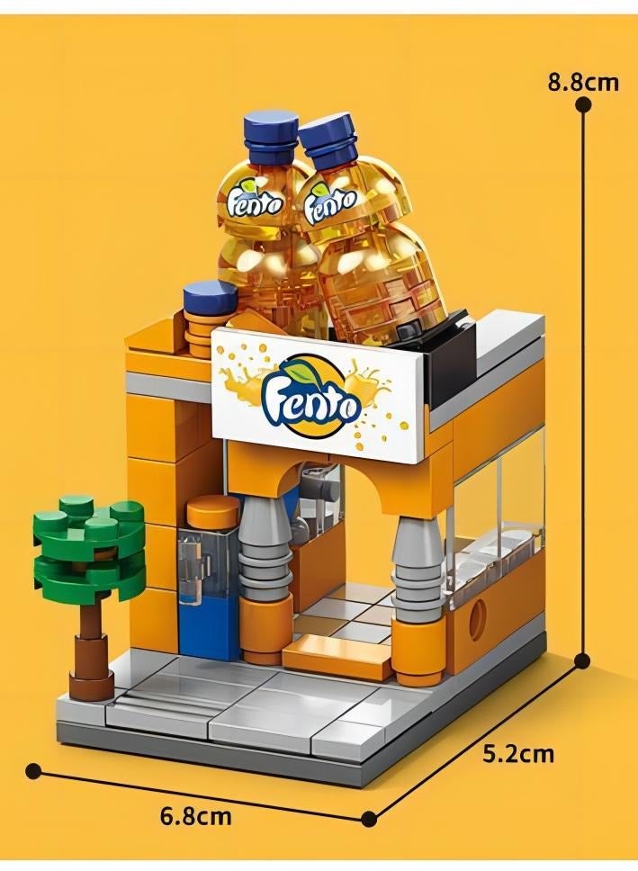 Fanta 97-Piece Mini Street Orange Juice Store Building Block Toy - Image 2