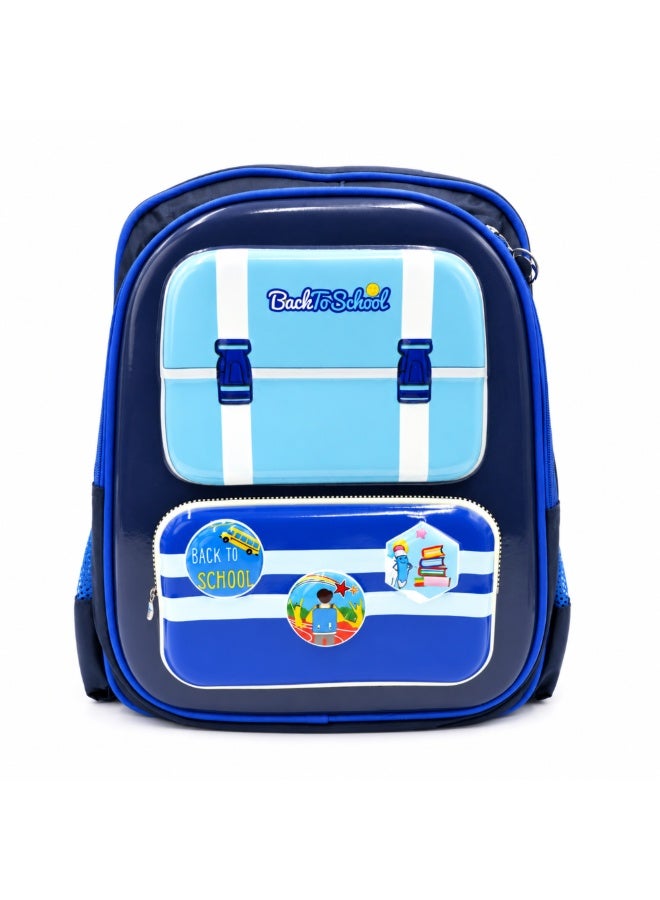 Blue Edupack 14 Inch Kids School Backpack | Lightweight Durable School Bag for Boys & Girls | Spacious Multi-Compartment Travel Backpack for School & Daily Use