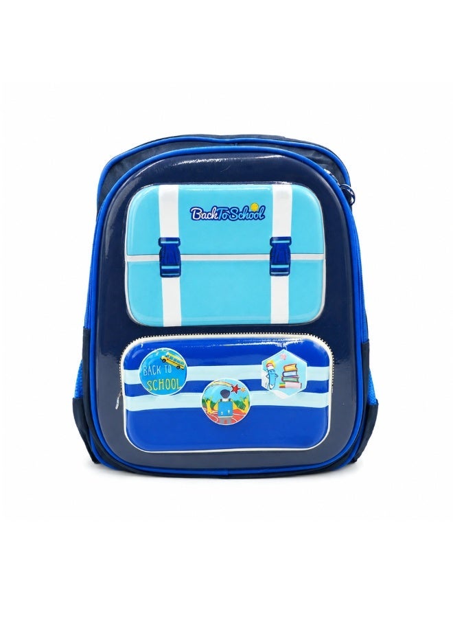 Blue Edupack 14 Inch Kids School Backpack | Lightweight Durable School Bag for Boys & Girls | Spacious Multi-Compartment Travel Backpack for School & Daily Use - Image 1