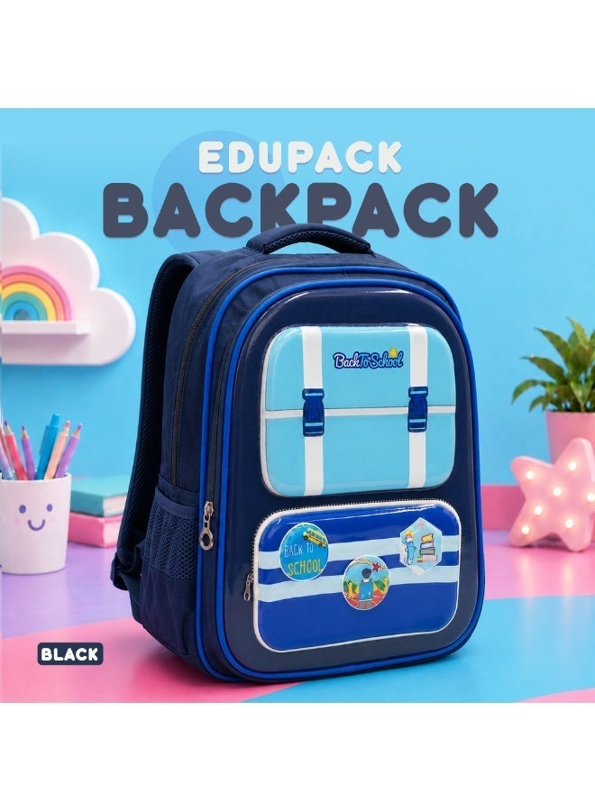 Blue Edupack 14 Inch Kids School Backpack | Lightweight Durable School Bag for Boys & Girls | Spacious Multi-Compartment Travel Backpack for School & Daily Use - Image 4