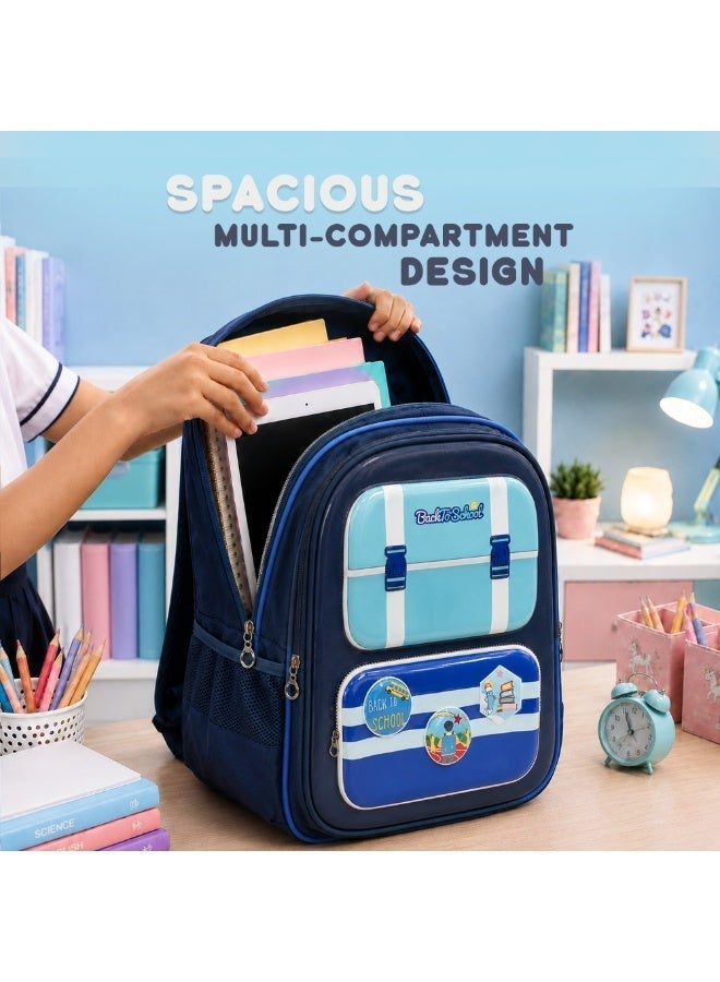 Blue Edupack 14 Inch Kids School Backpack | Lightweight Durable School Bag for Boys & Girls | Spacious Multi-Compartment Travel Backpack for School & Daily Use - Image 5