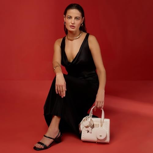 Akiki London Women's Brackley 21 Box Handbag|comes with a Pouch, Scar and Dog Charm|Ladies Small Handbag for Party or Casual Occasion|Textured Finish|Gift for Women - Image 4