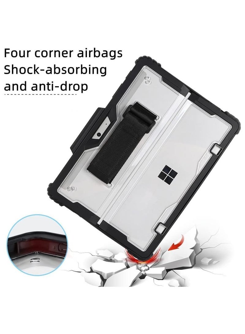 Case for Microsoft Surface Pro 11 (2024),Clear Durable Anti-Drop Smart Tablet Cover with Hand Strap,Pen Holder and Shoulder Strap - Image 4