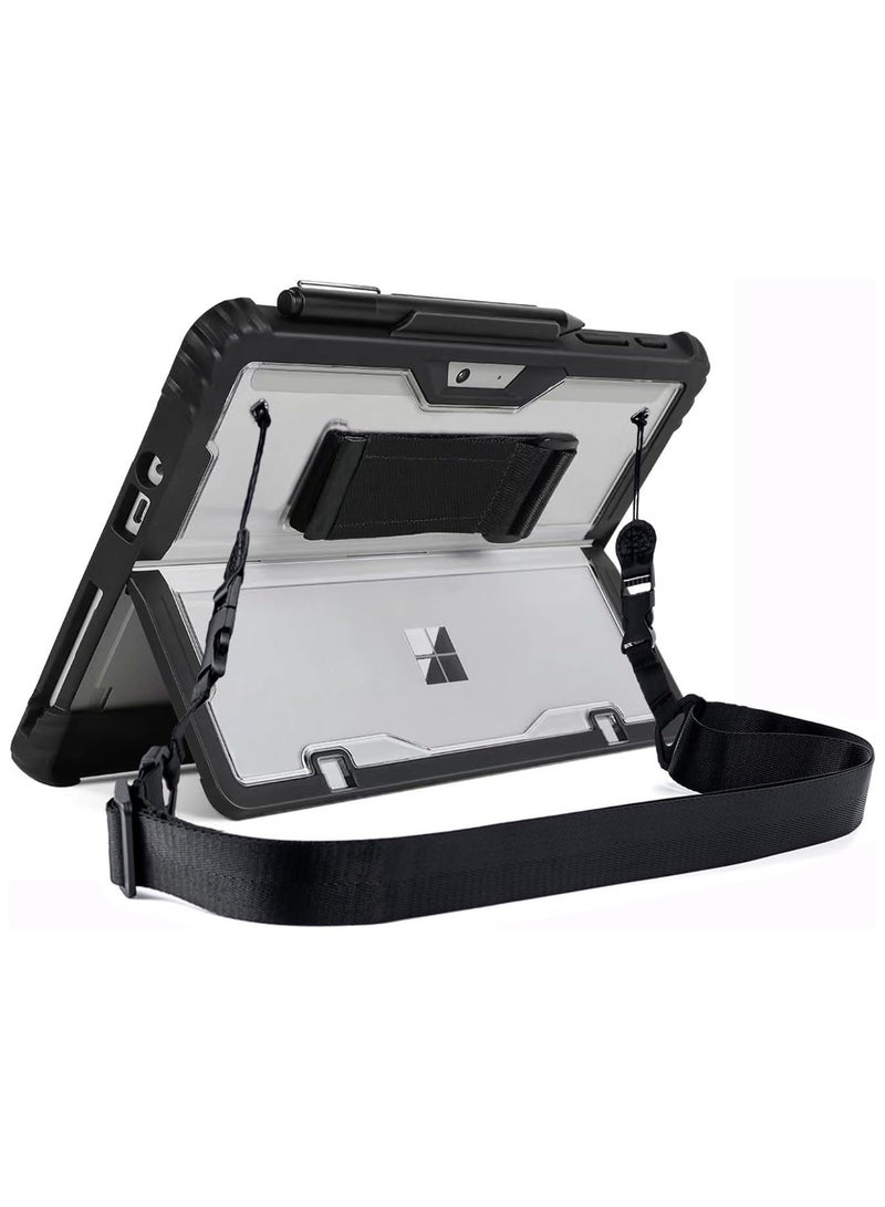 Case for Microsoft Surface Pro 11 (2024),Clear Durable Anti-Drop Smart Tablet Cover with Hand Strap,Pen Holder and Shoulder Strap - Image 1