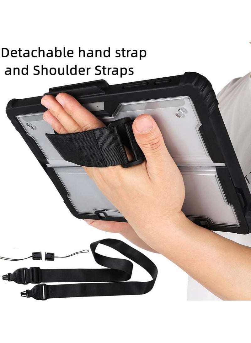 Case for Microsoft Surface Pro 11 (2024),Clear Durable Anti-Drop Smart Tablet Cover with Hand Strap,Pen Holder and Shoulder Strap - Image 3