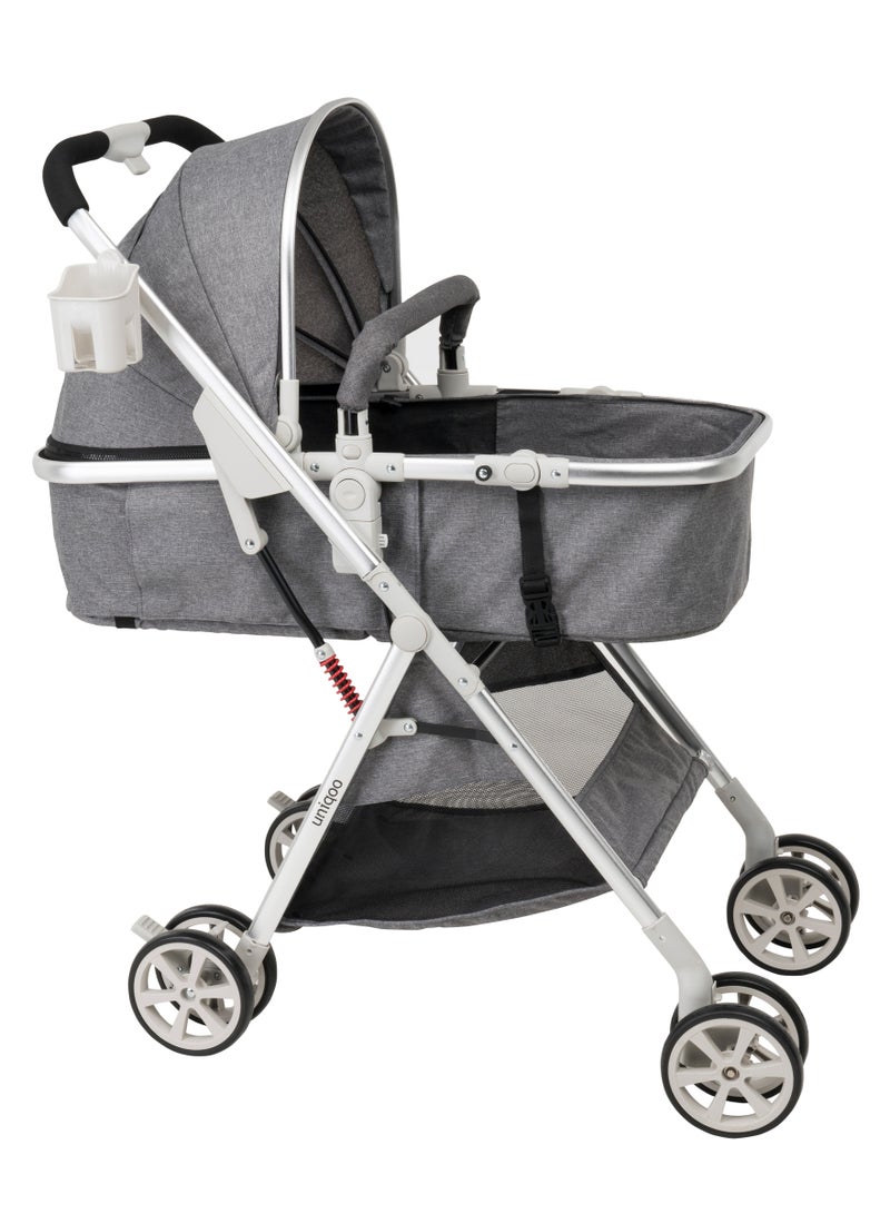 حبيبي Uniqoo 6 Grey new - عربة أطفال محمولة متميزة - Image 1