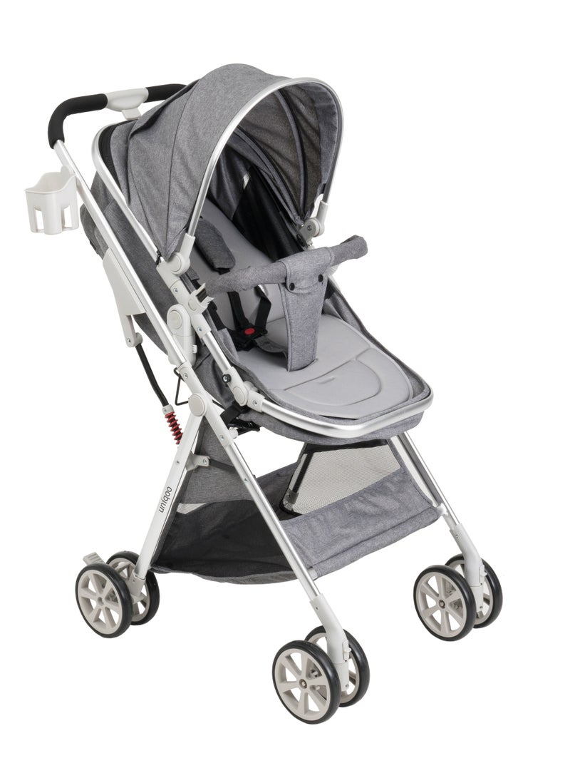 حبيبي Uniqoo 6 Grey new - عربة أطفال محمولة متميزة - Image 3