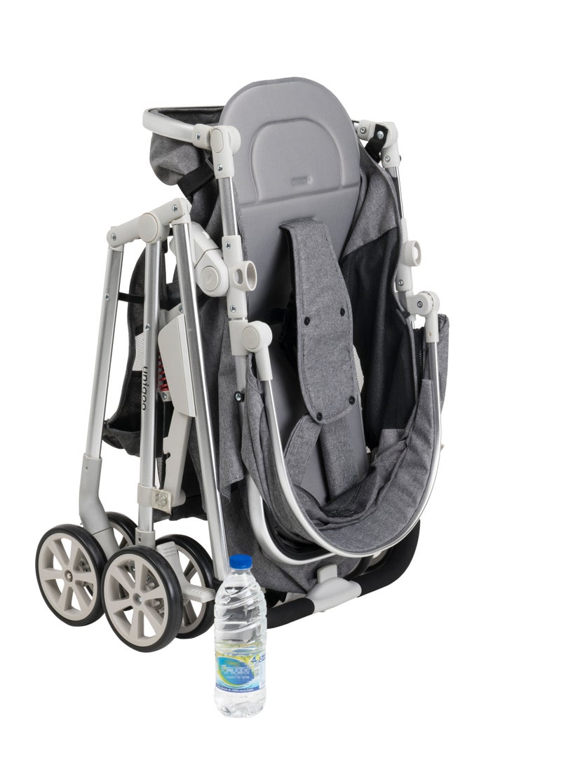 حبيبي Uniqoo 6 Grey new - عربة أطفال محمولة متميزة - Image 4