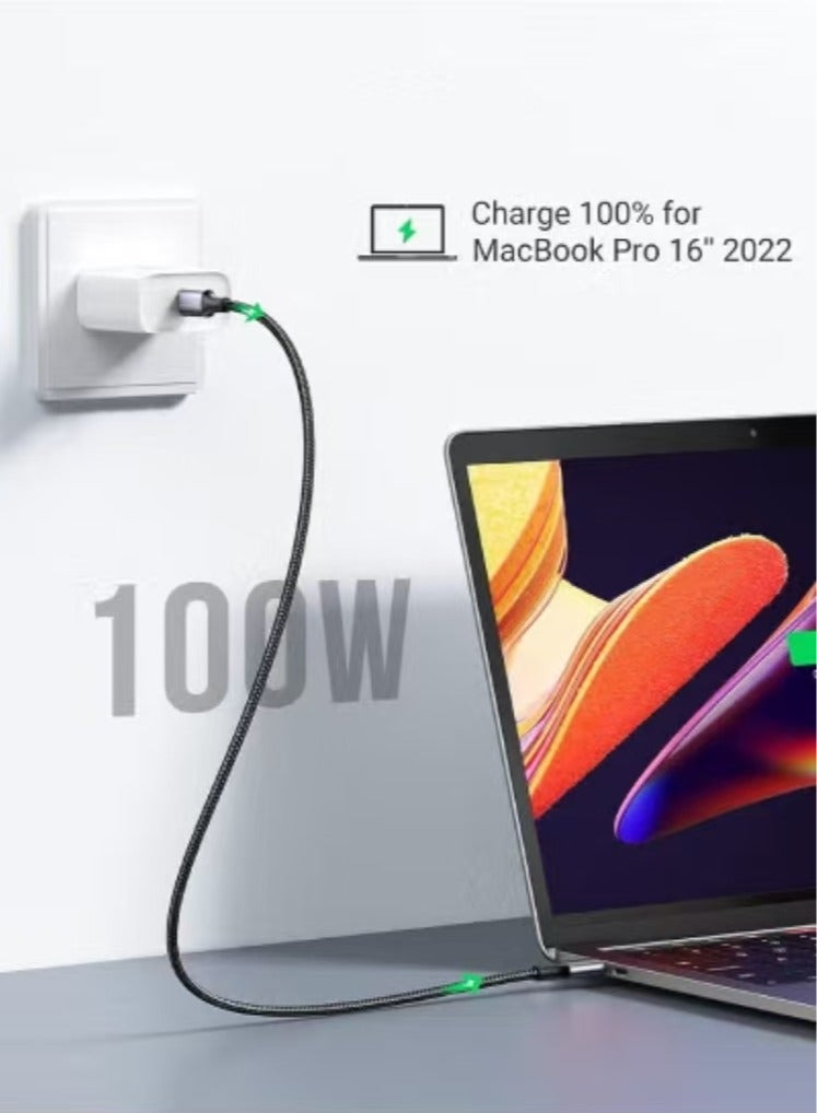 Captaintech 100W USB-C to USB-C Fast Charging Cable (6.6FT) – Compatible with iPhone 15 Series, MacBook Pro, iPad Pro, Samsung Galaxy S23/S22 Ultra, Dell XPS, Nintendo Switch u0026 More ﻿ - Image 2