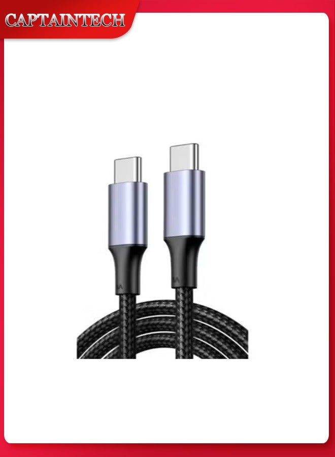 Captaintech 100W USB-C to USB-C Fast Charging Cable (6.6FT) – Compatible with iPhone 15 Series, MacBook Pro, iPad Pro, Samsung Galaxy S23/S22 Ultra, Dell XPS, Nintendo Switch u0026 More ﻿ - Image 1
