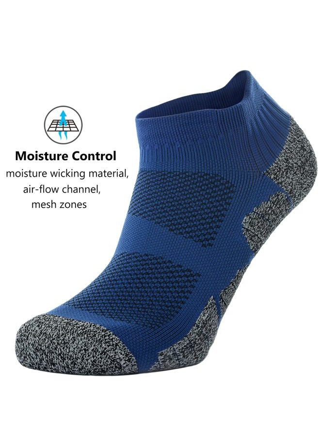 CWVLC Unisex Cushioned Compression Athletic Ankle Socks Multipack, 3-pairs Royal, M - Image 5