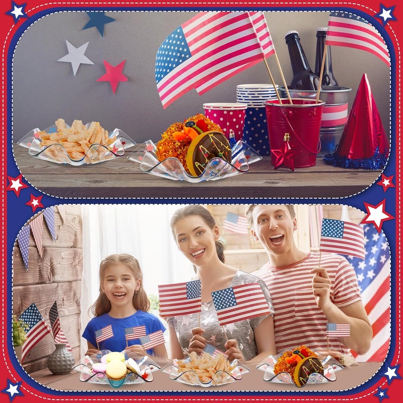 Tioncy Tioncy 4 Pcs Patriotic Bowls Red White and Blue Serving Bowls 4th of July Plastic Candy Dish 83 Inches Independence Day Snack Tray for USA Themed Party Tableware Supplies Decoration  - Image 5