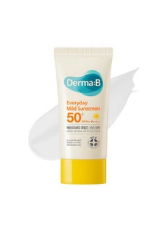 derma b Everyday Mild Sunscreen Spf50+ Pa++++ 1.69 Fl Oz 50Ml Fastabsorbing Lightweight Spf Sunblock Moisturizer Facial Body Nonsticky For Dewy Skin Korean Sunscreen Lotion For Sensitive Skin  - Image 1