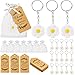 Kenning 24 Set Daisy Party Favors Daisy Keychain Organza Bags Thank You Tags in White Yellow Themed Party Supplies for Weddings Baby ShowersWhite - Image 3
