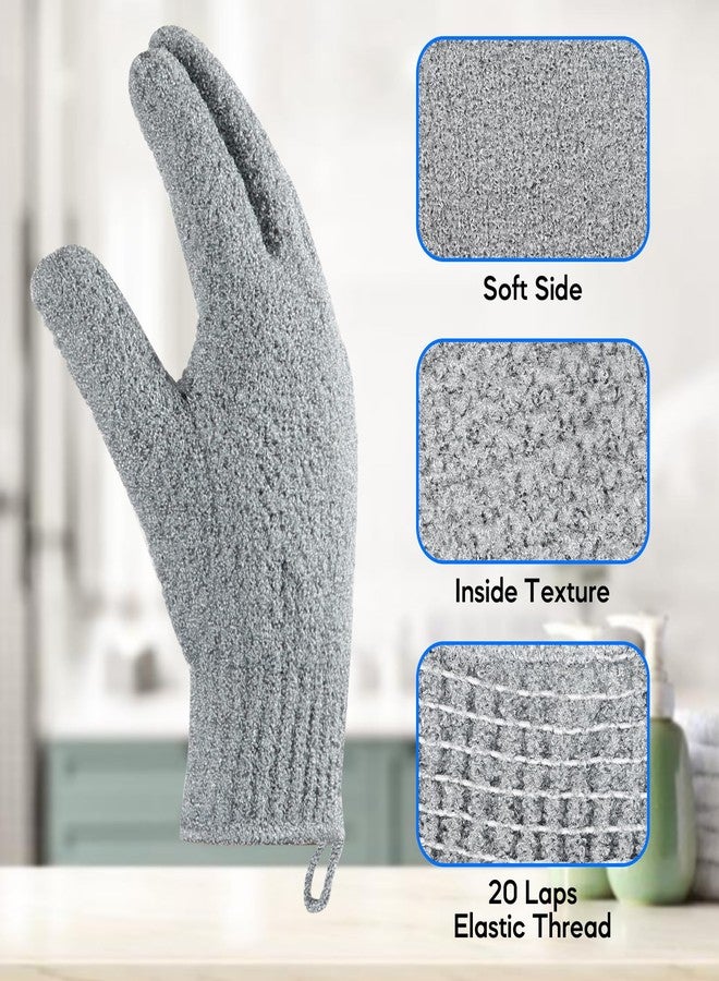 Alotpower Exfoliating Gloves for Big Hands 8Pack- Lengthened and Large Double-Sided Shower Gloves(4Pairs/8Pcs) for Shower, Spa, Massage - Large Bath Gloves (4Pcs Black and 4Pcs Gray) - Image 5