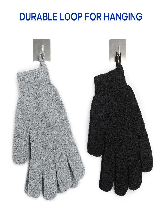 Alotpower Exfoliating Gloves for Big Hands 8Pack- Lengthened and Large Double-Sided Shower Gloves(4Pairs/8Pcs) for Shower, Spa, Massage - Large Bath Gloves (4Pcs Black and 4Pcs Gray) - Image 4