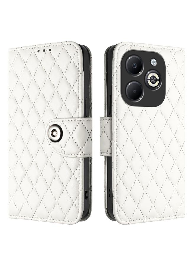 Zaboon Case For Infinix Smart 8 Plus / Smart 8 Pro Rhombic Texture Flip Leather Phone Case with Lanyard - Image 2