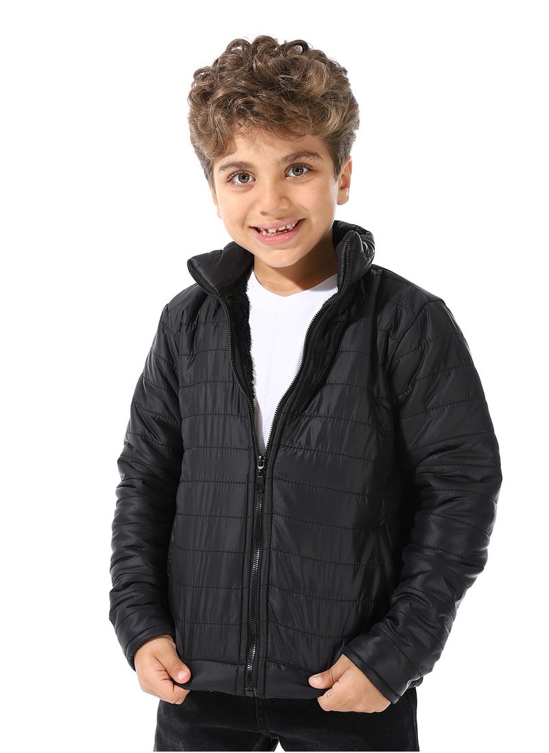 Andora Boy's Waterproof Padded Jacket With Fur  - Image 1