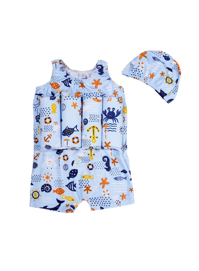 Children's Buoyancy Swimsuit Baby Swimsuit One-piece Girl Toddler 2-3 Years Old Toddler 1 Boy Swimsuit Baby-Color:Crab- - Image 1