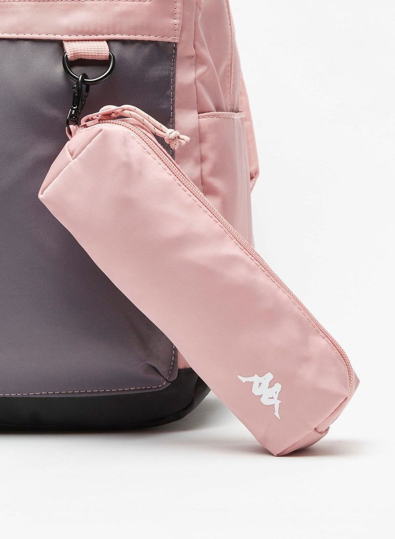Logo Print Backpack with Pencil Case