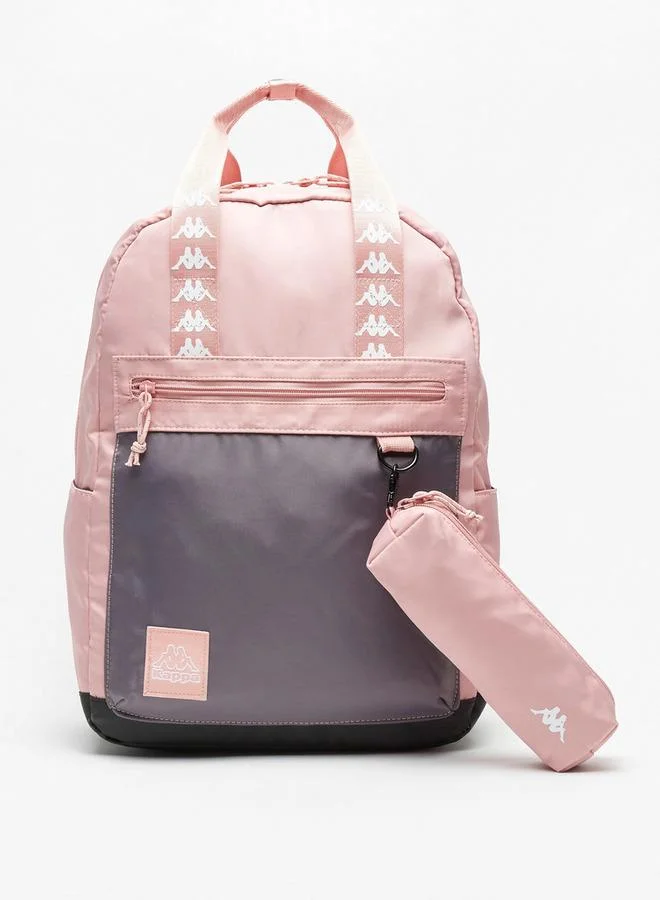 كابا Logo Print School Backpack With Pencil Case