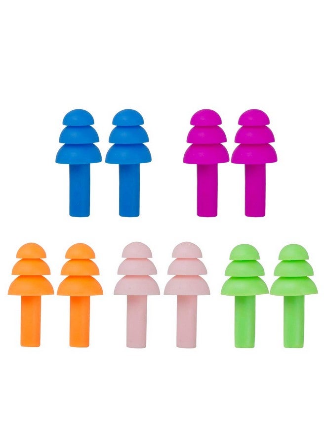 Futurekart Futurekart Ear Plugs Softa Gel Noise Reduction for Sleping/Medittion/Swiing Adult Child/Reusable for Travel - 5 Pairs - Random Color  - Image 1