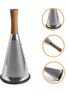 Cheese Grater with Handle and Carrot Peeler, Manual Mandoline Slicer, Cucumber Slicer, Horn Shape Cheese Grater, Truffle Wood Vertical Cheese Grater
