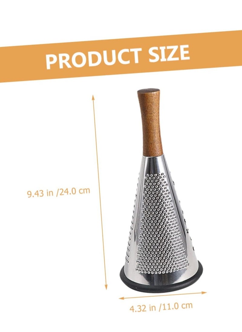 Generic - Cheese Grater with Handle and Carrot Peeler, Manual Mandoline Slicer, Cucumber Slicer, Horn Shape Cheese Grater, Truffle Wood Vertical Cheese Grater - Image 1