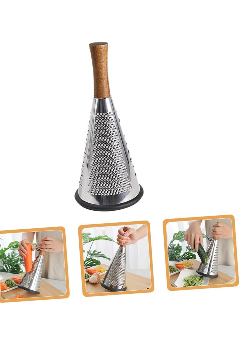 Generic - Cheese Grater with Handle and Carrot Peeler, Manual Mandoline Slicer, Cucumber Slicer, Horn Shape Cheese Grater, Truffle Wood Vertical Cheese Grater - Image 1
