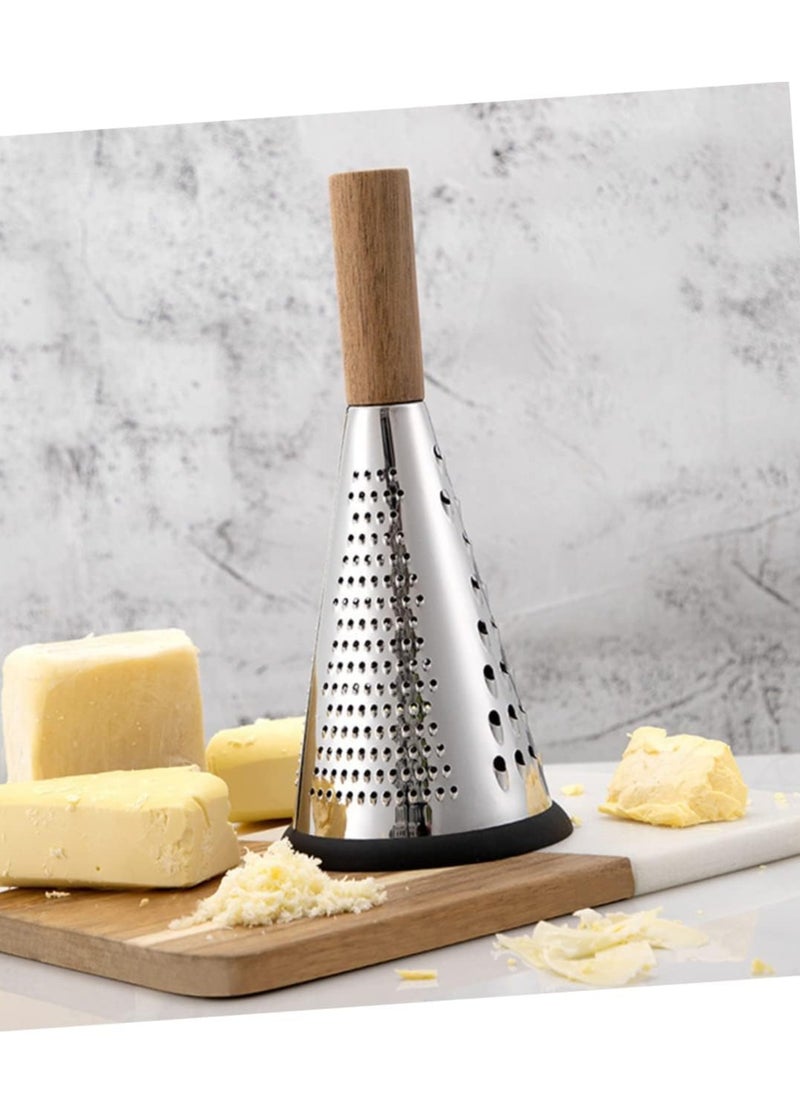 Generic - Cheese Grater with Handle and Carrot Peeler, Manual Mandoline Slicer, Cucumber Slicer, Horn Shape Cheese Grater, Truffle Wood Vertical Cheese Grater - Image 1