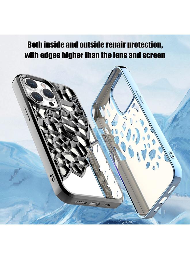 Zaboon Case For iPhone 12 Pro Max Mirror Style Hollow Heat Dissipation Electroplated TPU Phone Case - Image 5