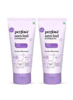 Perfora Perfora Unwind Toothpaste | Teeth Whitening & Superior Cleaning | SLS & Fluoride Free Toothpastes | N-Ha For Teeth Remineralisation | Healthy Gums & Complete Dental Care | Lavender Rose | Pack of 2  - Image 1