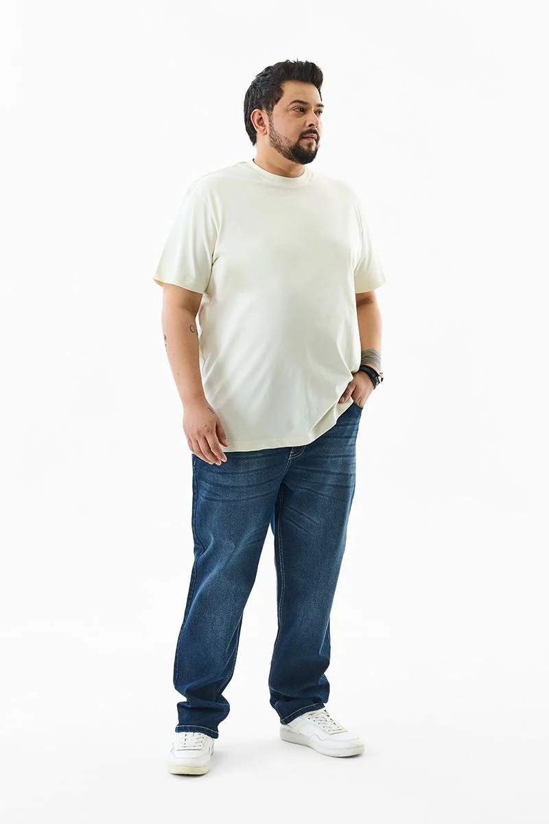 سنيتش تيشيرت قطن % مقاس كبير بقصة عادية