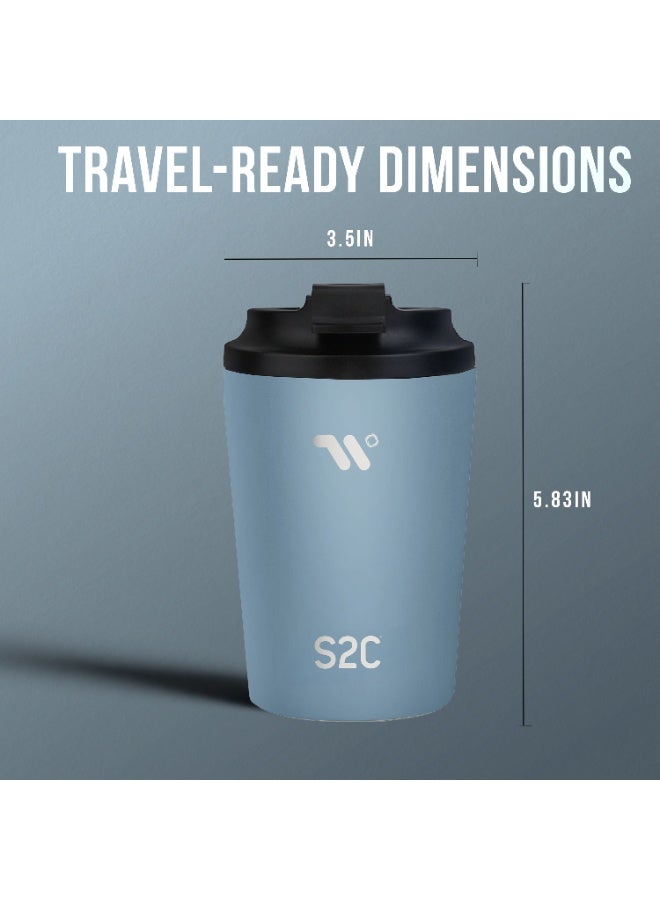 S2C WANDER Series - Premium Insulated Coffee Travel Mug with Lid, Leak Proof, BPA Free, Stainless Steel, Keeps Drinks Hot 8 Hours/Cold 12 Hours, 12oz Capacity, Perfect for Travel & Car - Image 5