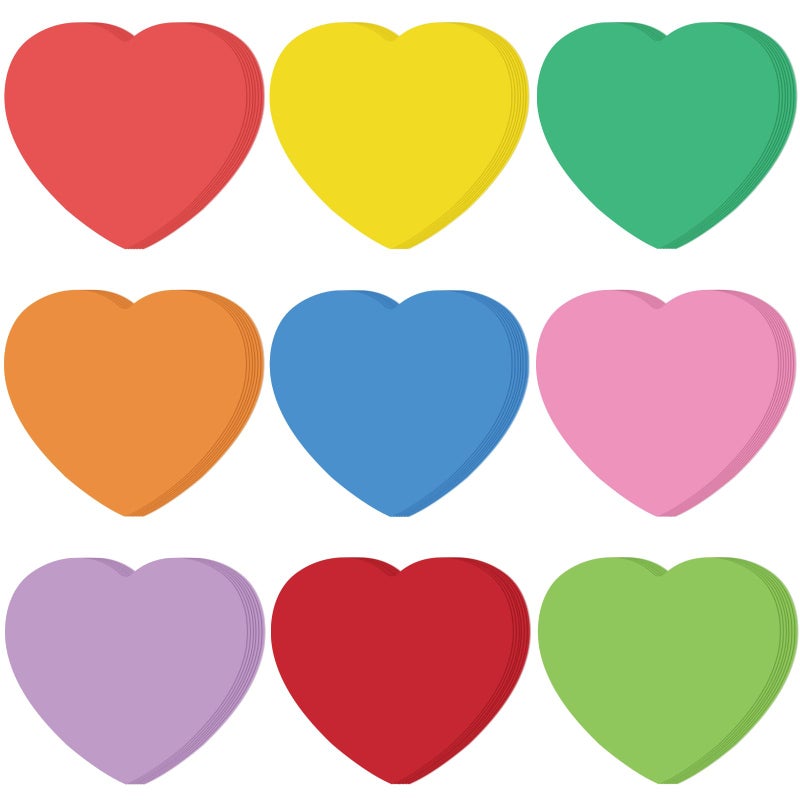 Geyee 108 Pcs Valentine Heart Cutouts Paper Bulletin Board Cutouts Assorted Color Shaped Die Cut for Classroom Decor Teachers DIY Craft School Decorations(2.7 Inch) - Image 1