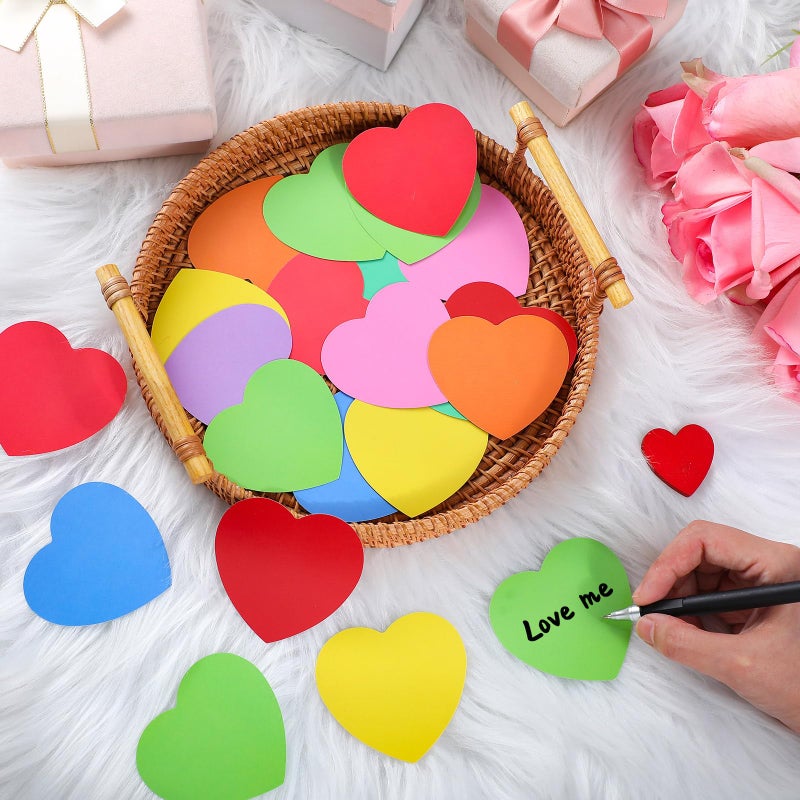 Geyee 108 Pcs Valentine Heart Cutouts Paper Bulletin Board Cutouts Assorted Color Shaped Die Cut for Classroom Decor Teachers DIY Craft School Decorations(2.7 Inch) - Image 2